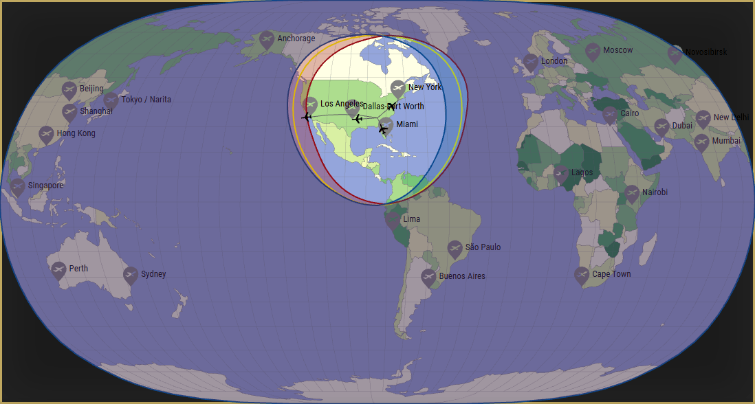 Aircraft Range Map Aircraft Range Map