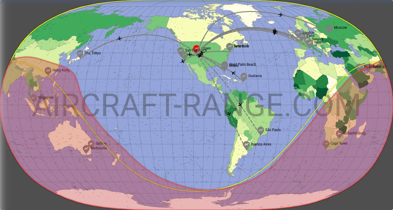Falcon 8X broker route map from Aspen-Pitkin County Airport (Sardy Field) (KASE)