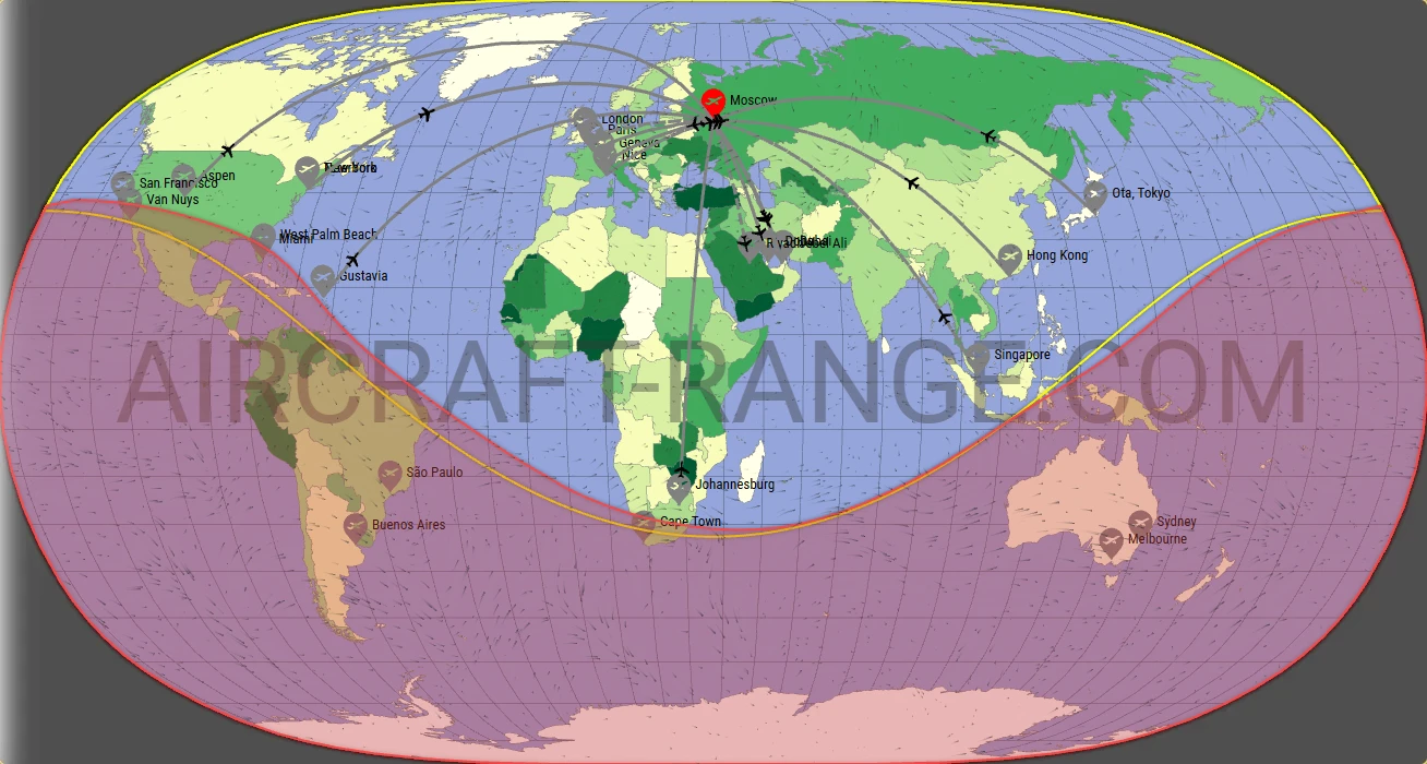 Gulfstream G500 broker route map from Vnukovo International Airport (UUWW)