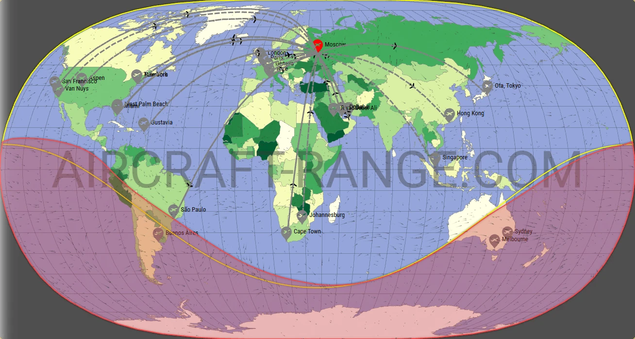 Gulfstream G550 broker route map from Vnukovo International Airport (UUWW)