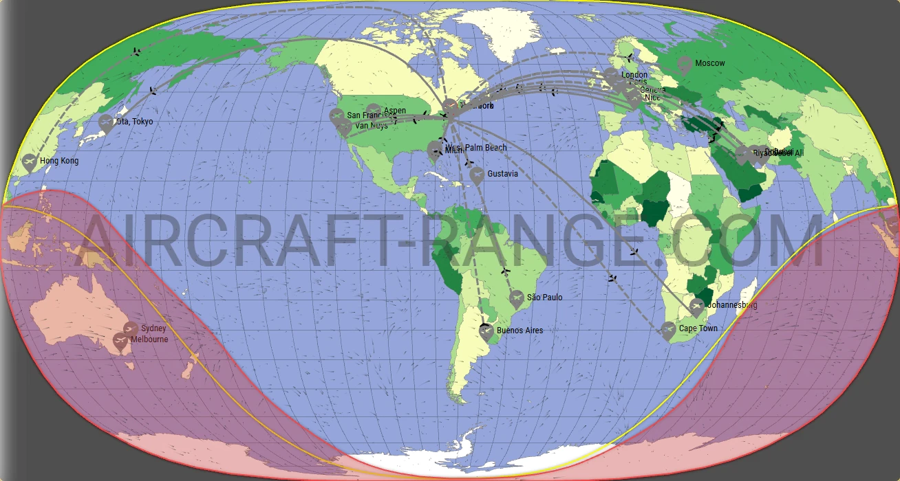 Gulfstream G700 broker route map from LaGuardia Airport (KLGA)